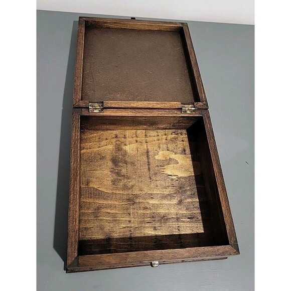 Ceramic Tile Top Wood Storage Trinket Jewelry Decor Rustic Box Mexico 6.5"x6.5" - Picture 7 of 9